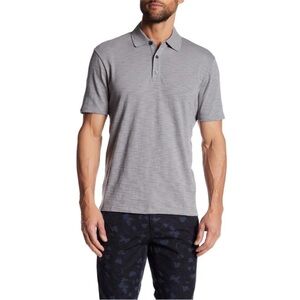 Vince Gray Smoke Short Sleeve Collared Polo Shirt